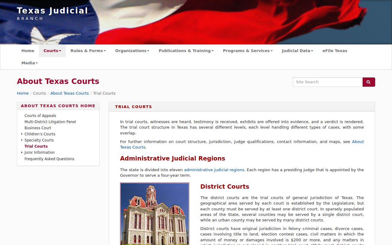 Panola County warrant search court levels explained by Texas courts